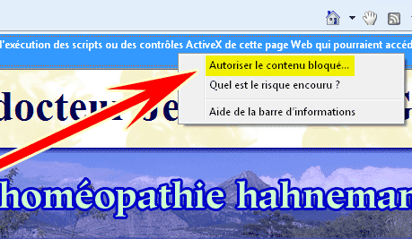 autoriser le contenu bloqu�